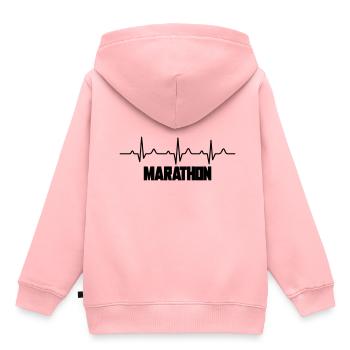 Marathon - Kinder Premium Organic Hoodie - Rosa - Hinten - AI Model Kid Female (0cm)