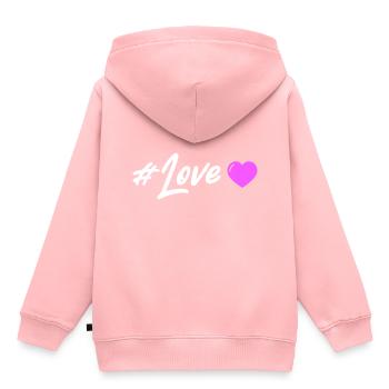 Liebe Herz - Kinder Premium Organic Hoodie - Rosa - Hinten - AI Model Kid Female (0cm)