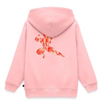 Musculation - Sweat Premium à capuche enfant bio - rose - Dos - AI Model Kid Female (0cm)