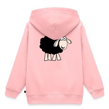 Mouton noir - Sweat Premium à capuche enfant bio - rose - Dos - AI Model Kid Female (0cm)