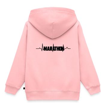 Marathon - Kinder Premium Organic Hoodie - Rosa - Hinten - AI Model Kid Female (0cm)