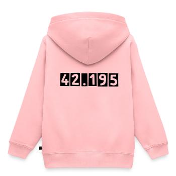 Marathon - Kinder Premium Organic Hoodie - Rosa - Hinten - AI Model Kid Female (0cm)