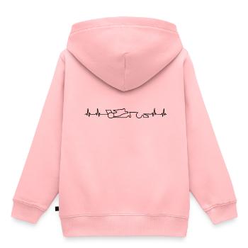Rennauto Herzschlag - Kinder Premium Organic Hoodie - Rosa - Hinten - AI Model Kid Female (0cm)