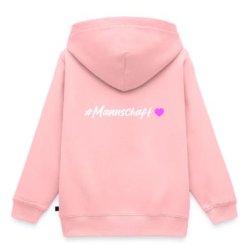 Mannschaft Herz - Kinder Premium Organic Hoodie - Rosa - Hinten - AI Model Kid Female (0cm)