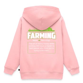 farmer farming cattle Christmas gift - Kids Premium Organic Hoodie - rose - Back - AI Model Kid Female (0cm)