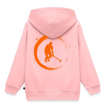 Hockey - Kinder Premium Organic Hoodie - Rosa - Hinten - AI Model Kid Female (0cm)
