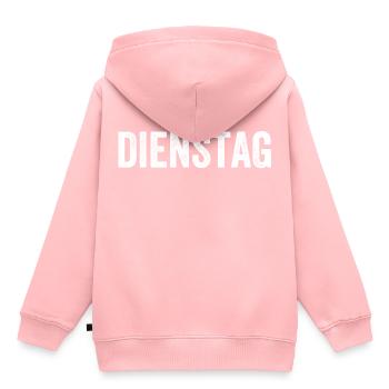 Dienstag - Kinder Premium Organic Hoodie - Rosa - Hinten - AI Model Kid Female (0cm)