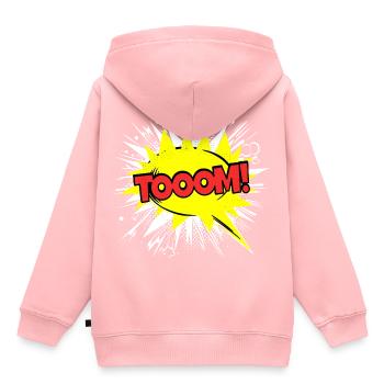 Tom Nom drôle bulle de dialogue Tooom ! - Sweat Premium à capuche enfant bio - rose - Dos - AI Model Kid Female (0cm)