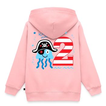 2. Geburtstag - kleiner Pirat Jungen - Kinder Premium Organic Hoodie - Rosa - Hinten - AI Model Kid Female (0cm)