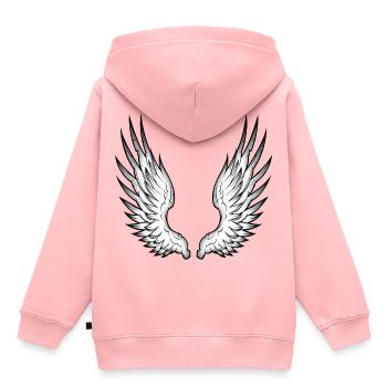 angel wings - Kinder Premium Organic Hoodie - Rosa - Hinten - AI Model Kid Female (0cm)