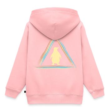 Pinguin - Kinder Premium Organic Hoodie - Rosa - Hinten - AI Model Kid Female (0cm)