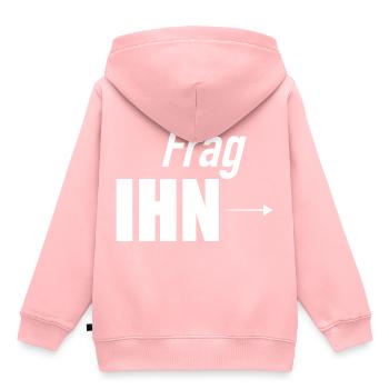 Frag Ihn I Frag nicht mich I Ihn Fragen - Kinder Premium Organic Hoodie - Rosa - Hinten - AI Model Kid Female (0cm)