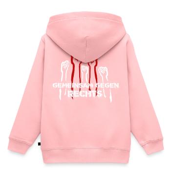 Ensemble contre droite - Sweat Premium à capuche enfant bio - rose - Dos - AI Model Kid Female (0cm)