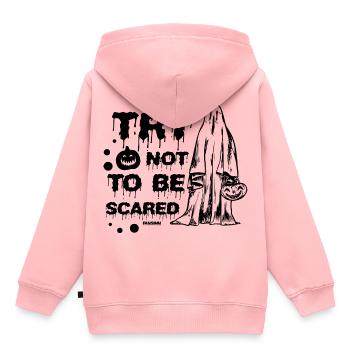 versuche nicht ängstlich zu sein Geist Kostüm - Kinder Premium Organic Hoodie - Rosa - Hinten - AI Model Kid Female (0cm)