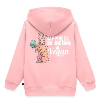 Cadeau végétalien de carotte de lapin en bonne santé - Sweat Premium à capuche enfant bio - rose - Dos - AI Model Kid Female (0cm)