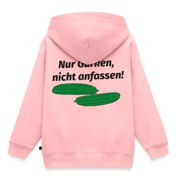 gucken nicht anfassen Gurke - Kinder Premium Organic Hoodie - Rosa - Hinten - AI Model Kid Female (0cm)
