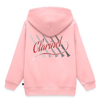 Klarinette - Kinder Premium Organic Hoodie - Rosa - Hinten - AI Model Kid Female (0cm)
