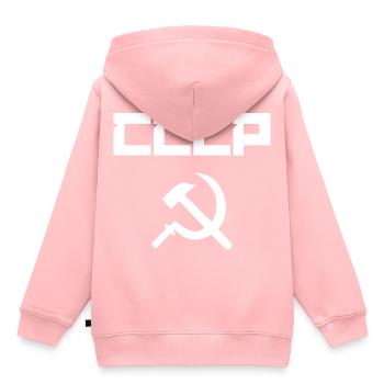 Marteau et faucille savent - Sweat Premium à capuche enfant bio - rose - Dos - AI Model Kid Female (0cm)