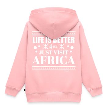 Afrika - Kinder Premium Organic Hoodie - Rosa - Hinten - AI Model Kid Female (0cm)
