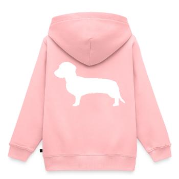 Teckel silhouette cadeau teckel teckel - Sweat Premium à capuche enfant bio - rose - Dos - AI Model Kid Female (0cm)