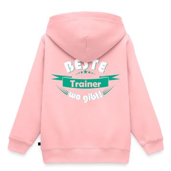 Trainer - Kinder Premium Organic Hoodie - Rosa - Hinten - AI Model Kid Female (0cm)