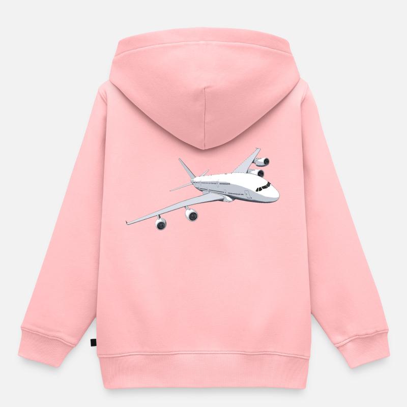 Avion Avion de passagers Avion à réaction - Sweat Premium à capuche enfant bio - rose