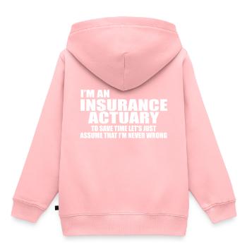 Insurance Actuary - Kinder Premium Organic Hoodie - Rosa - Hinten - AI Model Kid Female (0cm)