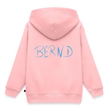 Name Namensschild Bernd - Kinder Premium Organic Hoodie - Rosa - Hinten - AI Model Kid Female (0cm)