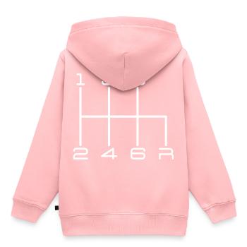 Pommeau automatique 6 vitesses - blanc - Sweat Premium à capuche enfant bio - rose - Dos - AI Model Kid Female (0cm)