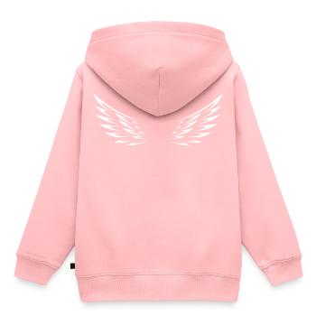 Flügel - Kinder Premium Organic Hoodie - Rosa - Hinten - AI Model Kid Female (0cm)