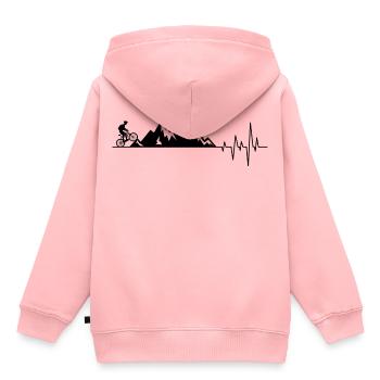 Heartbeat mountains mountain bike MTB bike - Kids Premium Organic Hoodie - rose - Back - AI Model Kid Female (0cm)