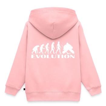 Evolution hockey joueur de hockey cadeau idée - Sweat Premium à capuche enfant bio - rose - Dos - AI Model Kid Female (0cm)