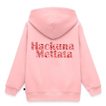 Hack Mett - Kids Premium Organic Hoodie - rose - Back - AI Model Kid Female (0cm)