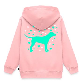 Labrador - Sweat Premium à capuche enfant bio - rose - Dos - AI Model Kid Female (0cm)