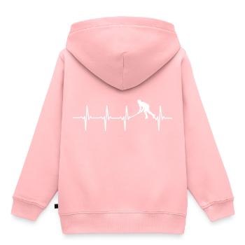 Hockey Herzschlag EKG Motiv für Hockeyspieler - Kinder Premium Organic Hoodie - Rosa - Hinten - AI Model Kid Female (0cm)