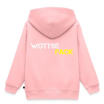 Drôles de phrases Wottsefack Denglisch - Sweat Premium à capuche enfant bio - rose - Dos - AI Model Kid Female (0cm)