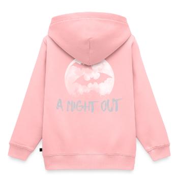 Les chauves-souris la nuit au cours d'une pleine lune sur la route - Sweat Premium à capuche enfant bio - rose - Dos - AI Model Kid Female (0cm)