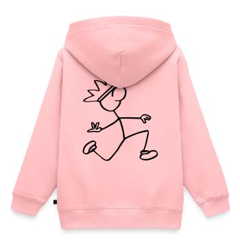 Strichmännchen König - Kinder Premium Organic Hoodie - Rosa - Hinten - AI Model Kid Female (0cm)
