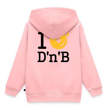 i dj / play / listen to drum and bass - Sweat Premium à capuche enfant bio - rose - Dos - AI Model Kid Female (0cm)