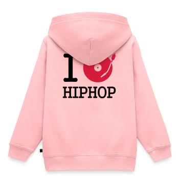 i dj / play / listen to hiphop - Sweat Premium à capuche enfant bio - rose - Dos - AI Model Kid Female (0cm)