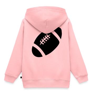 ballon foot americain rugby - Sweat Premium à capuche enfant bio - rose - Dos - AI Model Kid Female (0cm)
