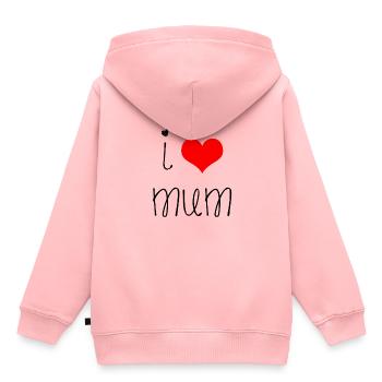 I love Mum - Kinder Premium Organic Hoodie - Rosa - Hinten - AI Model Kid Female (0cm)