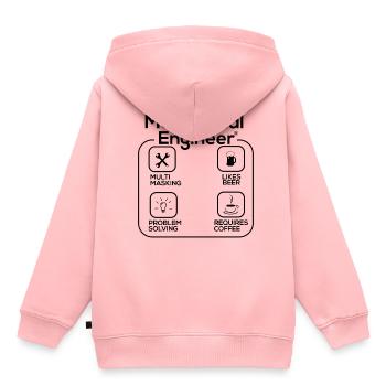 Maschinenbau Ingenieur - Kinder Premium Organic Hoodie - Rosa - Hinten - AI Model Kid Female (0cm)