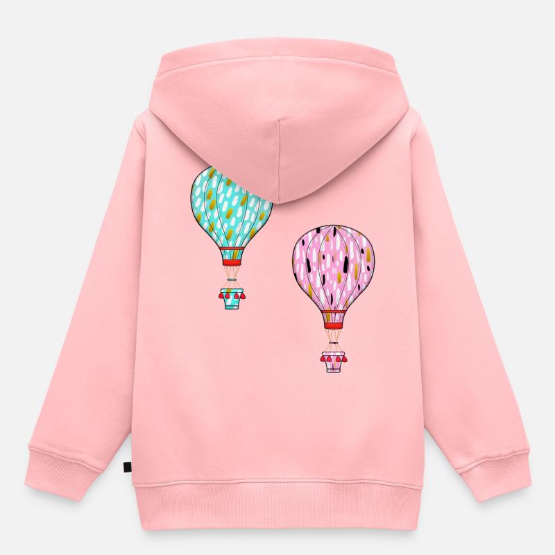Montgolfière - Sweat Premium à capuche enfant bio - rose