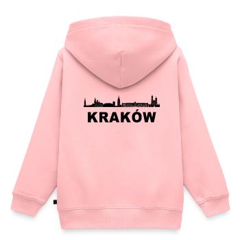 Cracovie Cracovie Pologne Pologne Skyline Cadeau - Sweat Premium à capuche enfant bio - rose - Dos - AI Model Kid Female (0cm)