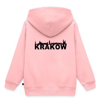 Cracovie Cracovie Pologne Pologne Skyline Cadeau - Sweat Premium à capuche enfant bio - rose - Dos - AI Model Kid Female (0cm)