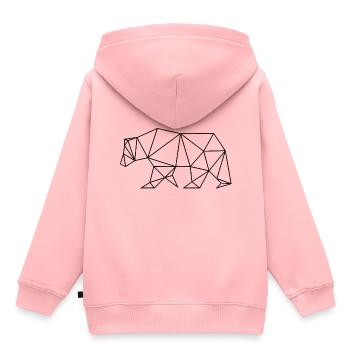 Eisbaer Bär black polyart - Kinder Premium Organic Hoodie - Rosa - Hinten - AI Model Kid Female (0cm)