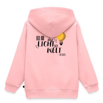 Ich bin das Licht - Kinder Premium Organic Hoodie - Rosa - Hinten - AI Model Kid Female (0cm)