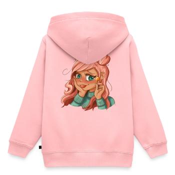 Candy Girl Mädchen mit Lolli Mädchenpower Kawaii - Kinder Premium Organic Hoodie - Rosa - Hinten - AI Model Kid Female (0cm)