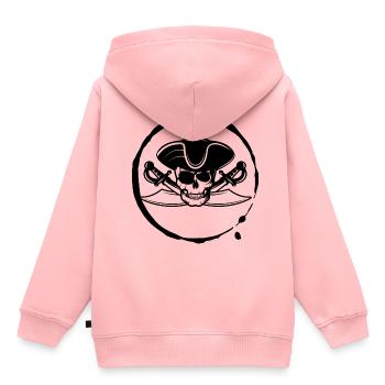 Pirates Crâne de mort Corsaire Pirates Sabre sabre - Sweat Premium à capuche enfant bio - rose - Dos - AI Model Kid Female (0cm)